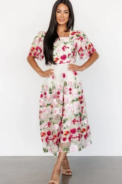 Online Baltic Born Anastasie Floral Embroidered Dress | Pink Multi PinkMulti