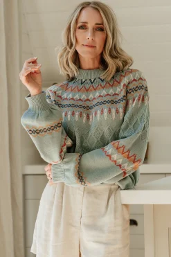 Hot Baltic Born Anders Knit Sweater | Blue Multi BlueMulti
