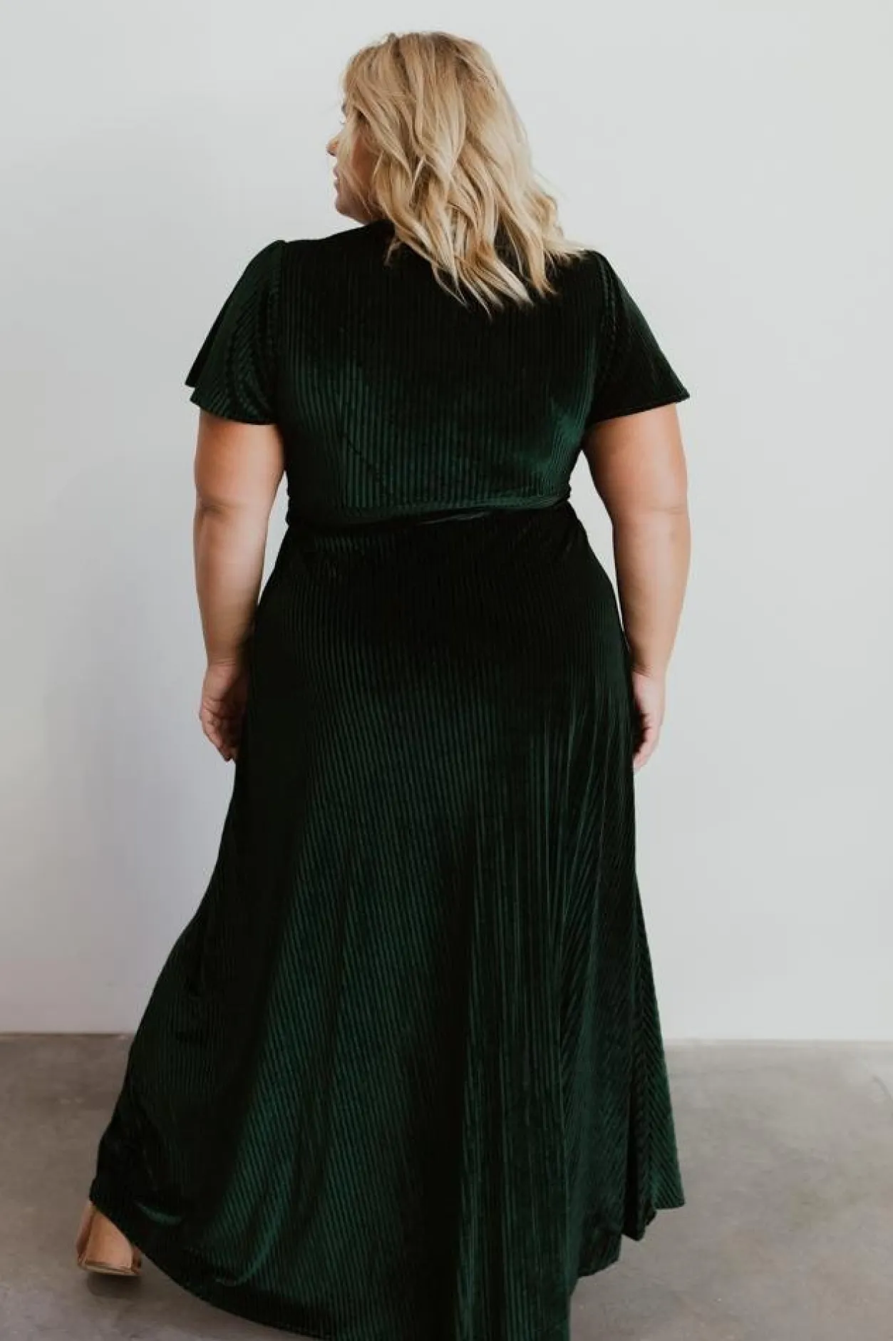 Hot Baltic Born Andi Ribbed Velvet Wrap Dress | Emerald