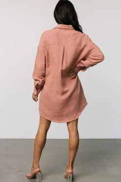 Outlet Baltic Born Andres Button Shirt Dress | Dusty Rose DustyRose
