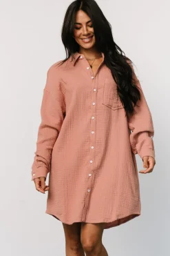 Outlet Baltic Born Andres Button Shirt Dress | Dusty Rose DustyRose