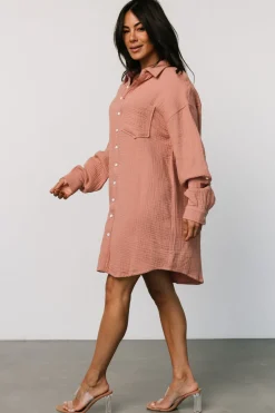 Outlet Baltic Born Andres Button Shirt Dress | Dusty Rose DustyRose