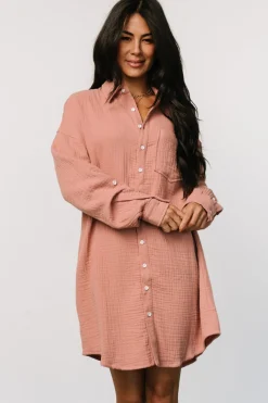 Outlet Baltic Born Andres Button Shirt Dress | Dusty Rose DustyRose