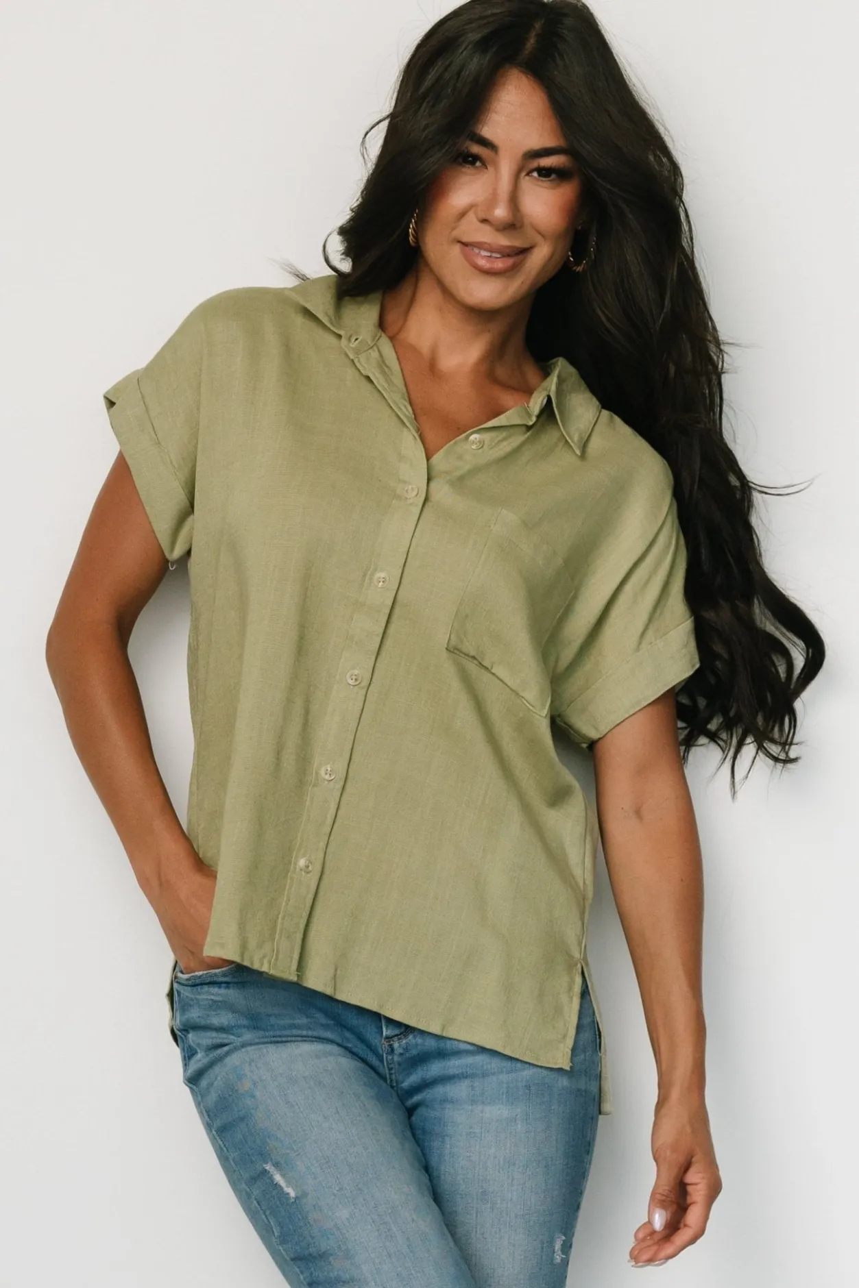 Outlet Baltic Born Andrews Button Top | Sage