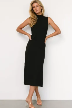 Discount Baltic Born Angelina Mock Neck Tank Dress | Black