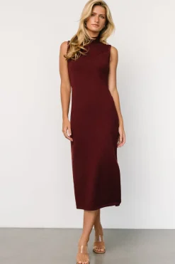 Clearance Baltic Born Angelina Mock Neck Tank Dress | Wine