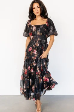 Best Baltic Born Annabeth Midi Dress | Black Floral BlackFloral