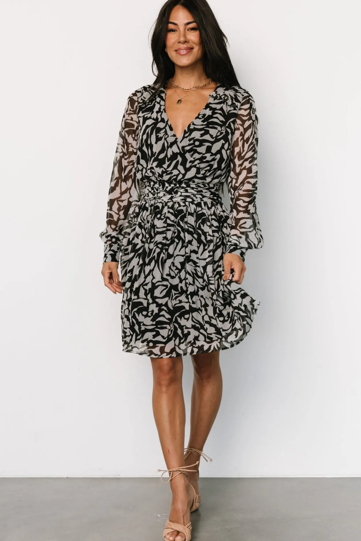 Sale Baltic Born Anne Short Dress | Black Print BlackPrint