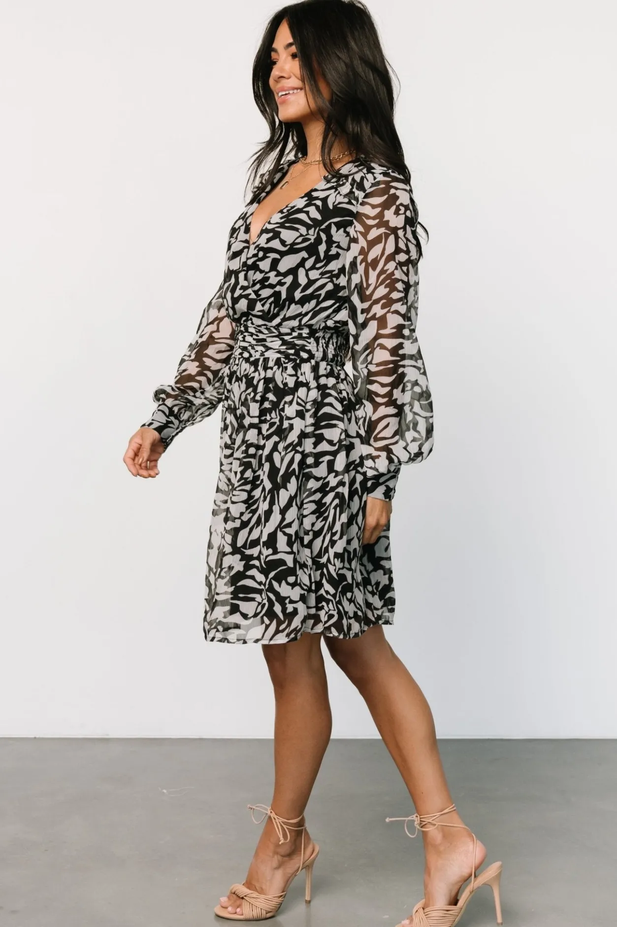 Sale Baltic Born Anne Short Dress | Black Print BlackPrint