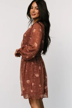 New Baltic Born Anne Short Dress | Rust Print RustPrint