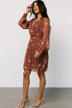 New Baltic Born Anne Short Dress | Rust Print RustPrint