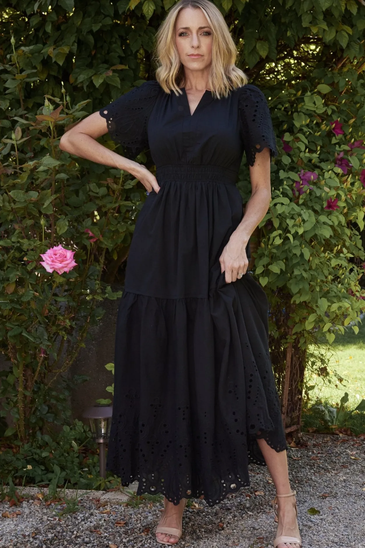 Sale Baltic Born Annette Eyelet Maxi Dress | Black
