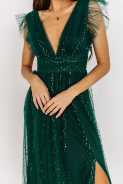 Fashion Baltic Born Annika Sequin Mesh Maxi Dress | Green