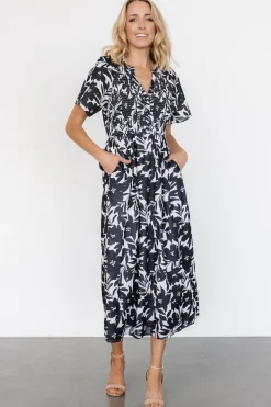 Discount Baltic Born Annise Midi Dress | Black Floral BlackFloral