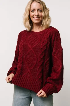 Discount Baltic Born Anthony Knit Sweater | Wine