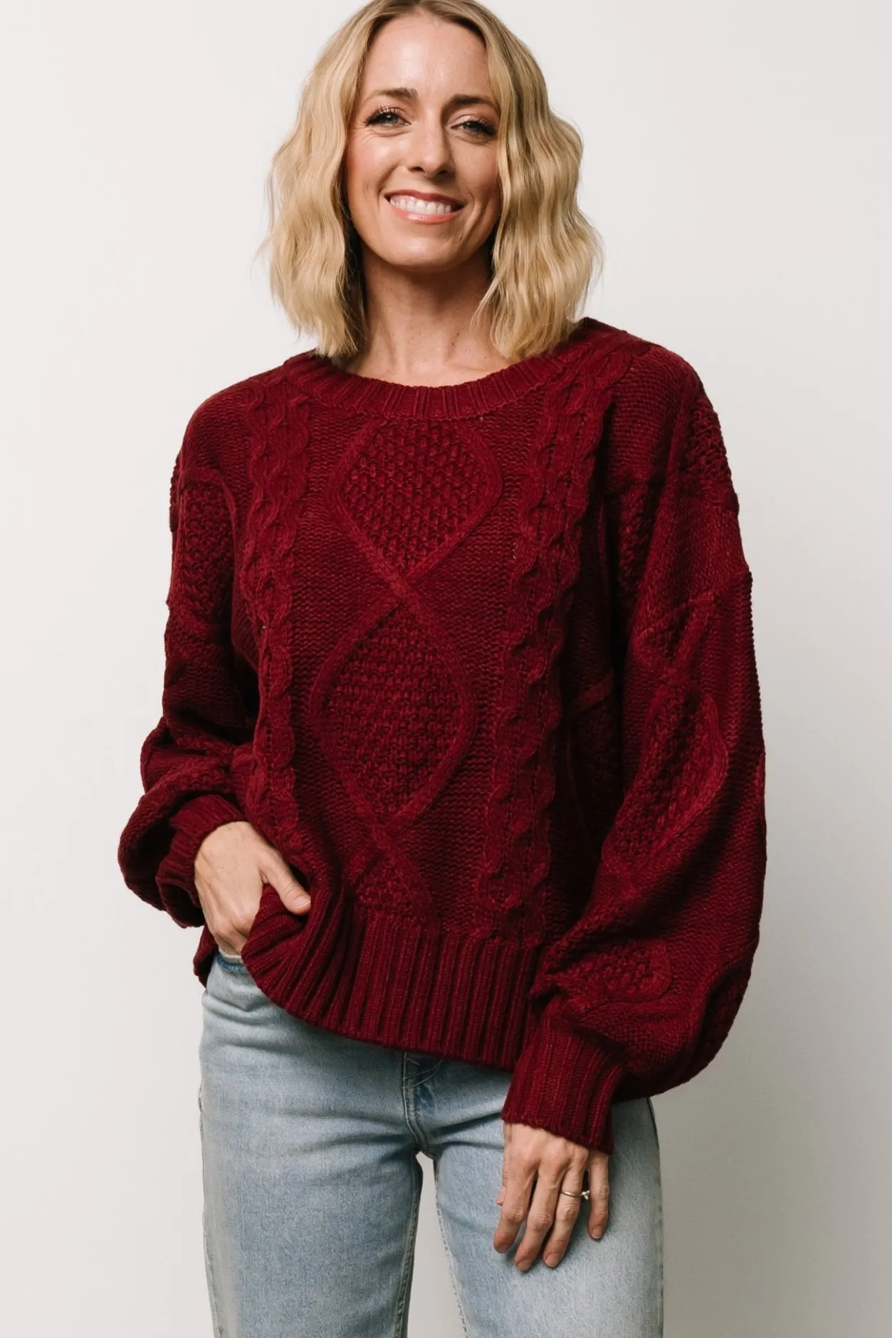 Discount Baltic Born Anthony Knit Sweater | Wine