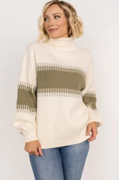 Discount Baltic Born Antonov Turtle Neck Sweater | Sage + Cream Sage+Cream