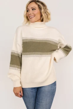 Discount Baltic Born Antonov Turtle Neck Sweater | Sage + Cream Sage+Cream