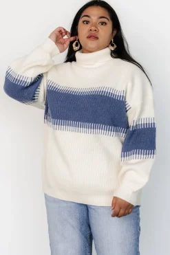 Online Baltic Born Antonov Turtle Neck Sweater | Blue + Cream Blue+Cream