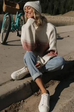 Online Baltic Born Antonov Turtle Neck Sweater | Mauve + Cream Mauve+Cream