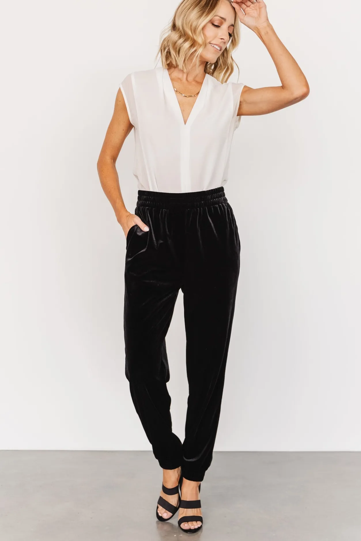 Clearance Baltic Born Archie Velvet Jogger Pants | Black