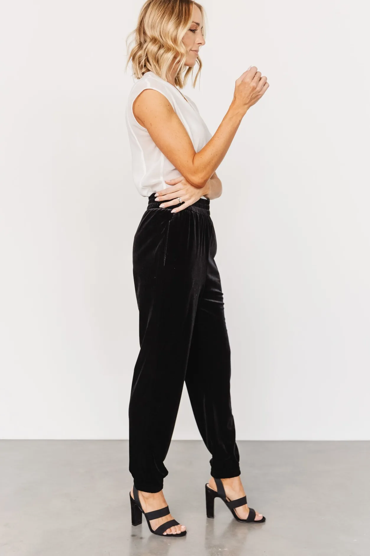 Clearance Baltic Born Archie Velvet Jogger Pants | Black