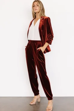 Online Baltic Born Archie Velvet Jogger Pants | Cinnamon
