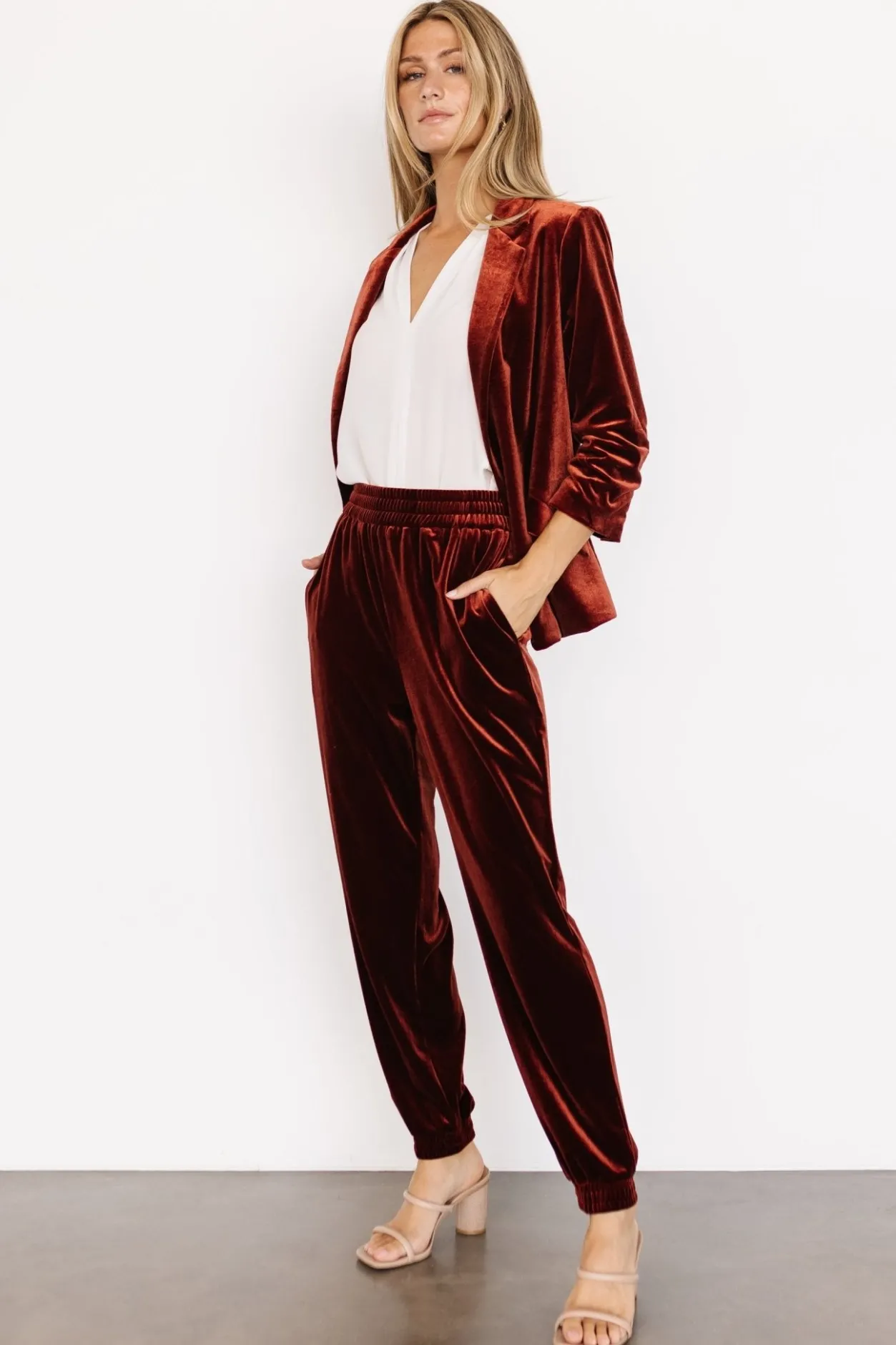 Online Baltic Born Archie Velvet Jogger Pants | Cinnamon