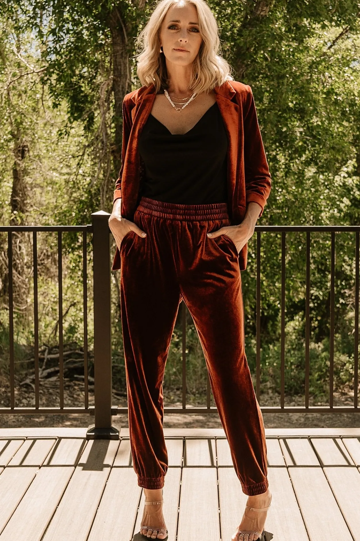 Online Baltic Born Archie Velvet Jogger Pants | Cinnamon