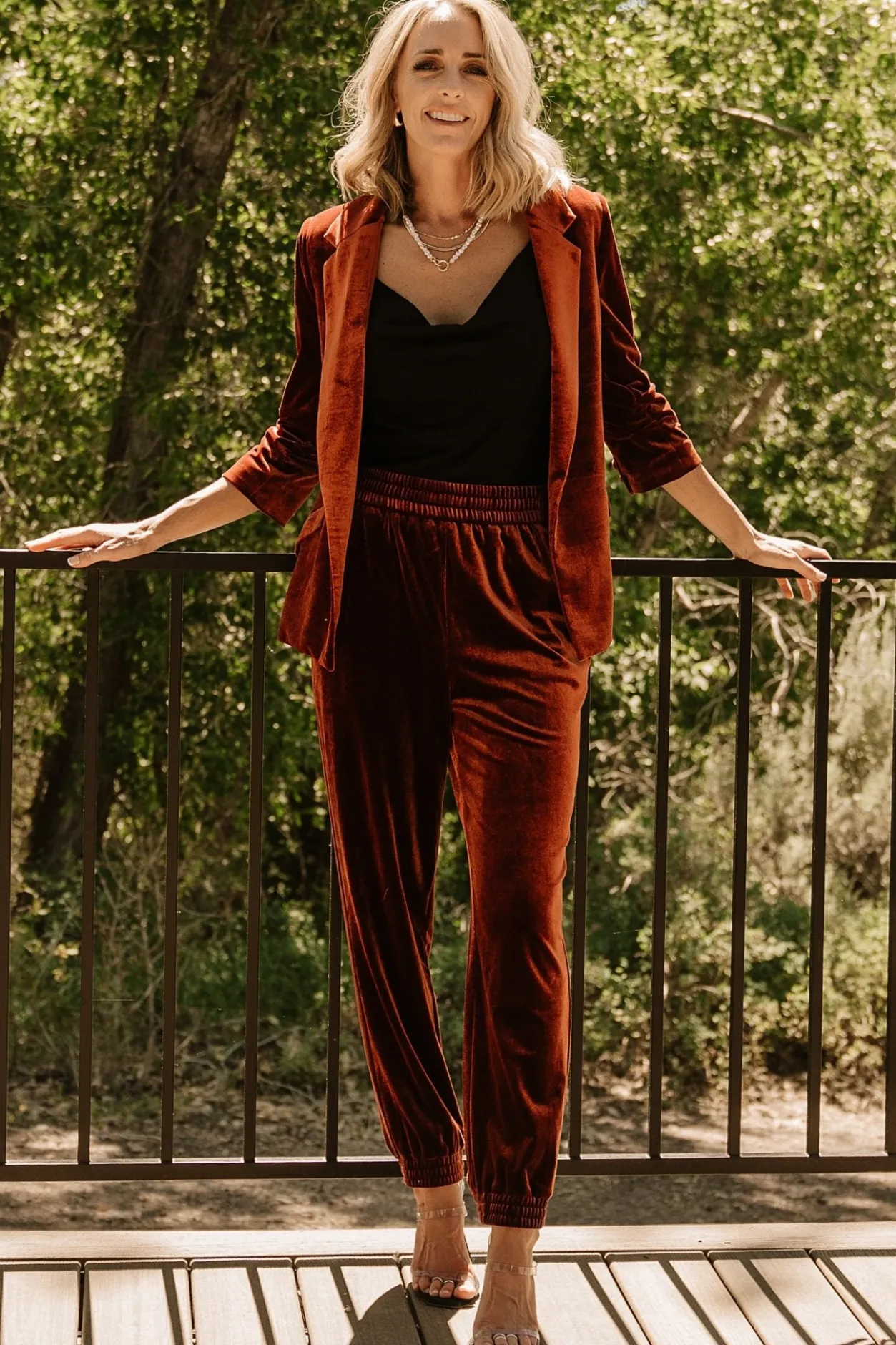 Online Baltic Born Archie Velvet Jogger Pants | Cinnamon