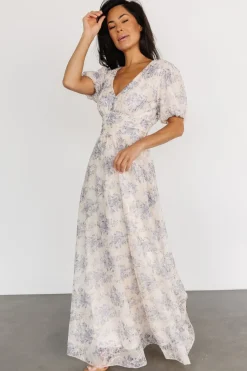 Clearance Baltic Born Ardley Maxi Dress | Cream + Blue Cream+Blue