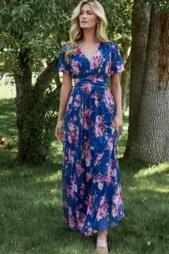 Discount Baltic Born Ardley Maxi Dress | Navy + Pink Floral Navy+PinkFloral