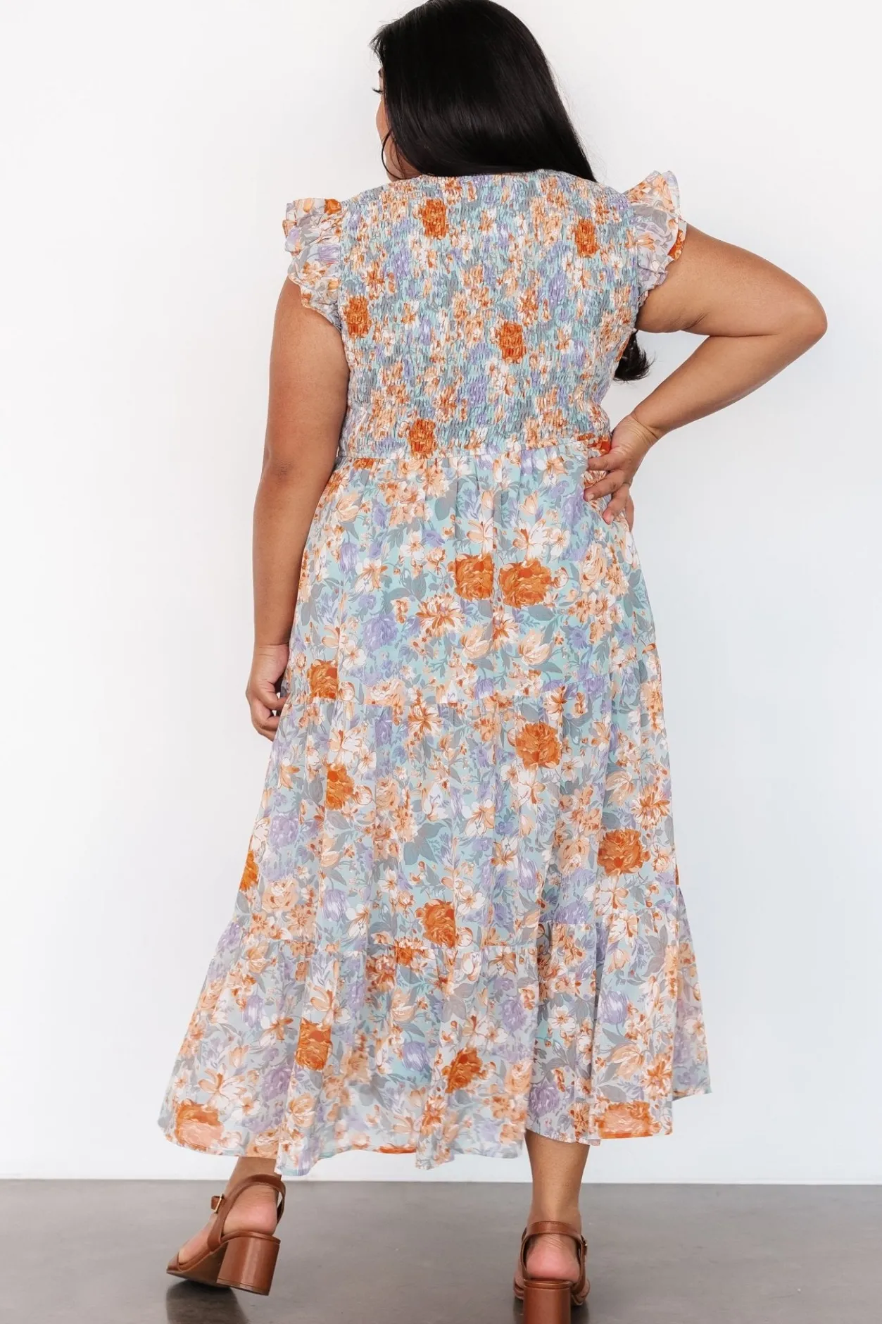 Online Baltic Born Arla Smocked Maxi Dress | Light Blue Floral LightBlueFloral