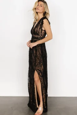 Best Baltic Born Arlene Shimmer Gown | Black + Nude Black+Nude