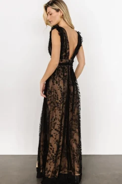 Best Baltic Born Arlene Shimmer Gown | Black + Nude Black+Nude