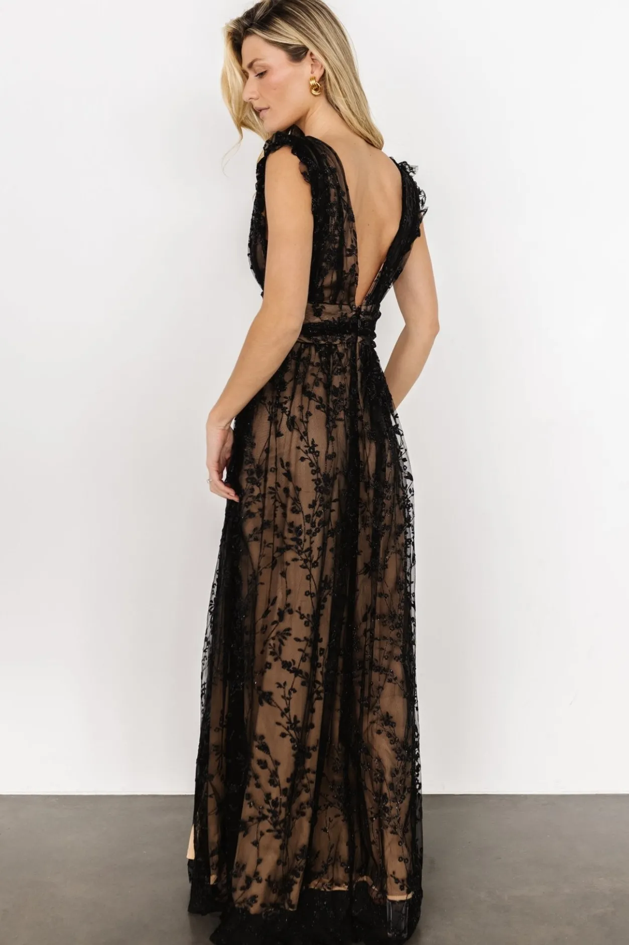 Best Baltic Born Arlene Shimmer Gown | Black + Nude Black+Nude