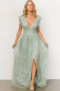 Hot Baltic Born Arlene Shimmer Gown | Sage