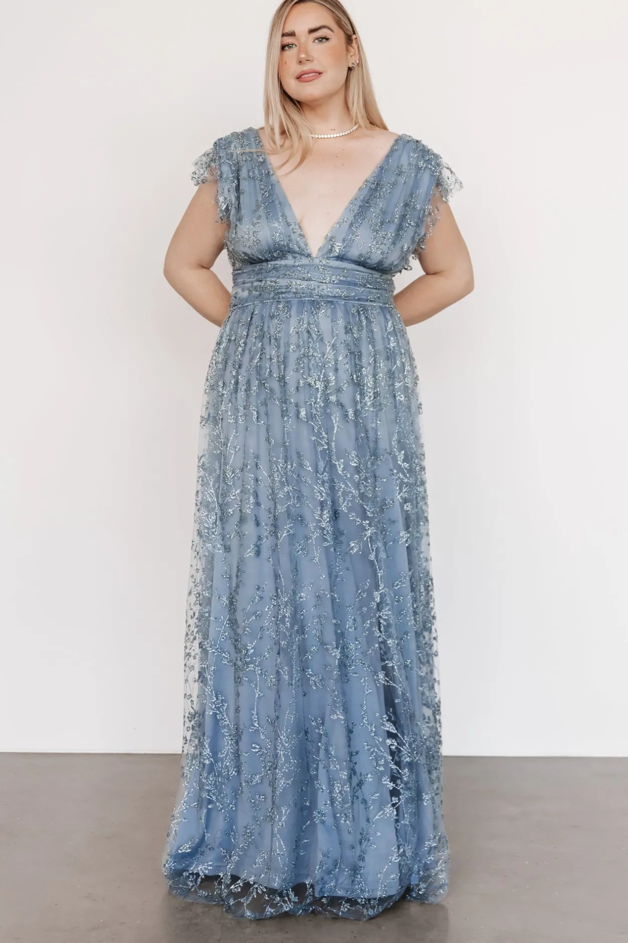 Best Baltic Born Arlene Shimmer Gown | Winter Blue WinterBlue