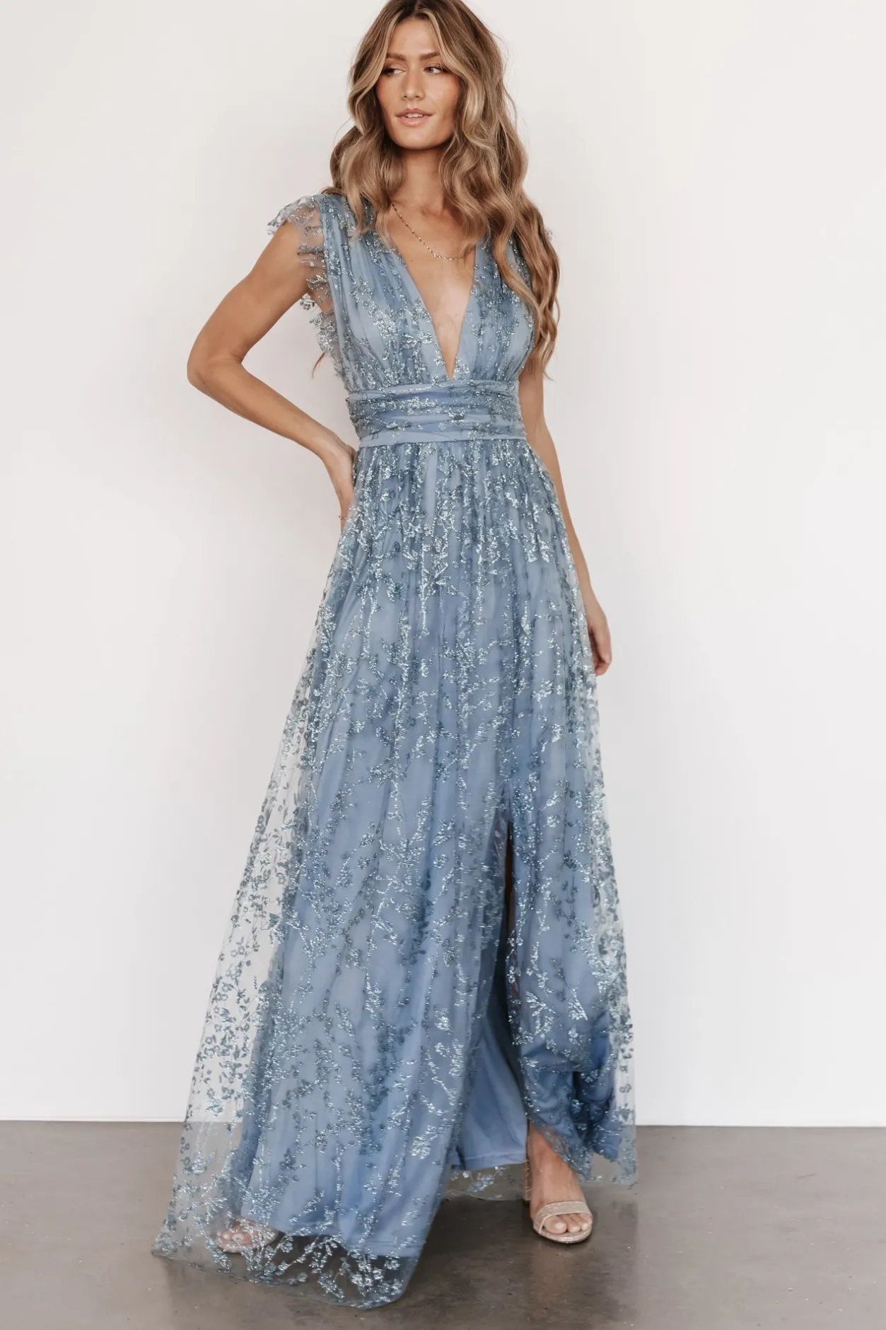 Best Baltic Born Arlene Shimmer Gown | Winter Blue WinterBlue