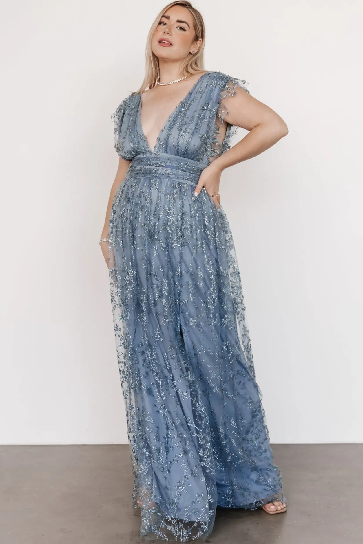 Best Baltic Born Arlene Shimmer Gown | Winter Blue WinterBlue