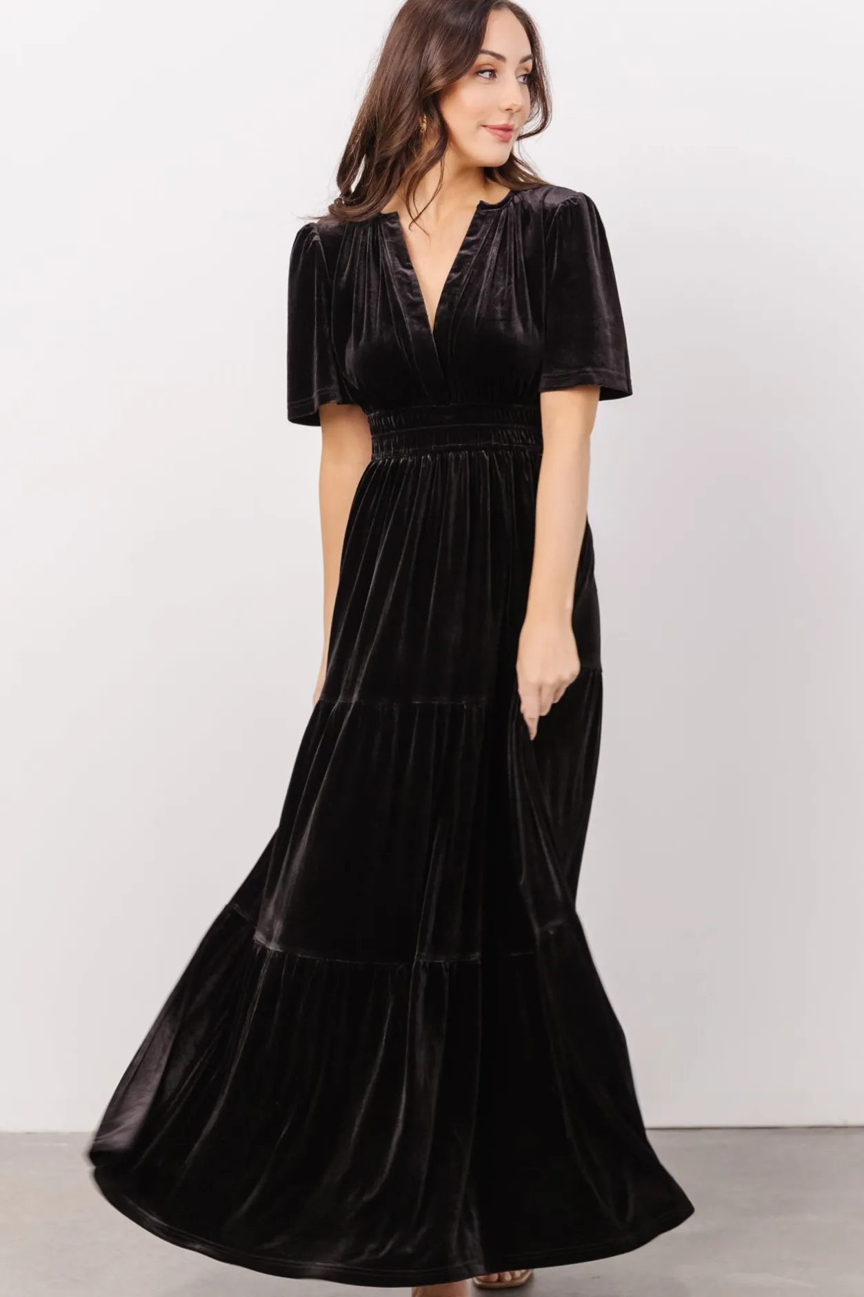 Clearance Baltic Born Artemis Velvet Maxi Dress | Black