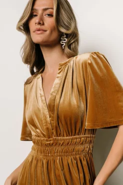 Best Baltic Born Artemis Velvet Maxi Dress | Dark Gold DarkGold
