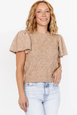 Outlet Baltic Born Asa Knit Sweater Top | Caramel