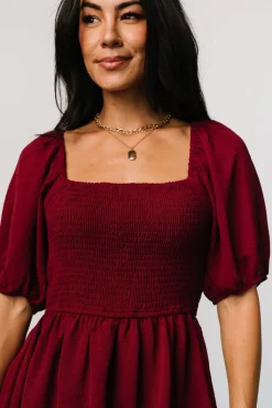 Clearance Baltic Born Ashbourne Tiered Dress | Burgundy