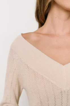 Outlet Baltic Born Ashby V Neck Sweater Top | Natural