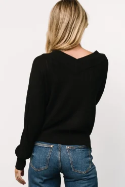 Online Baltic Born Ashby V Neck Sweater Top | Black