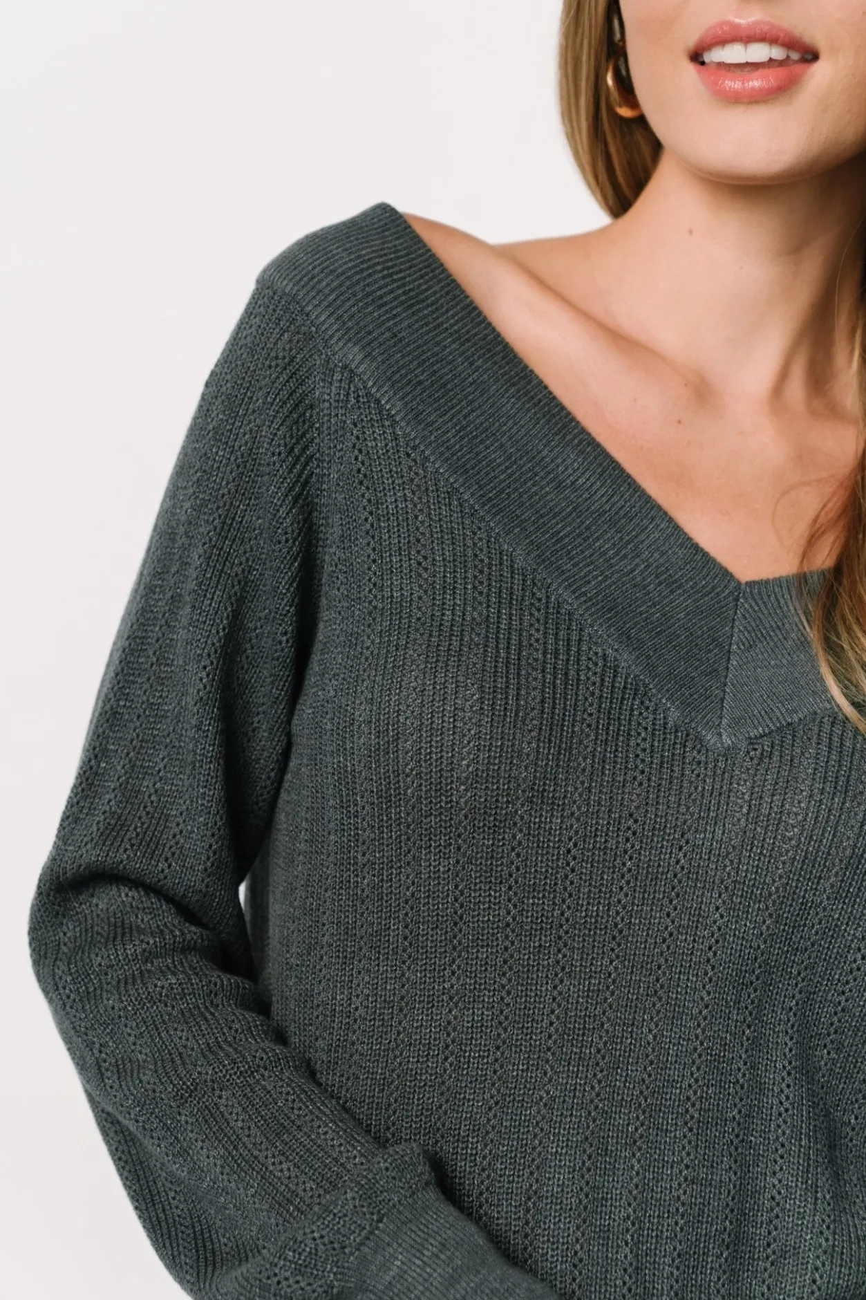 Sale Baltic Born Ashby V Neck Sweater Top | Balsam