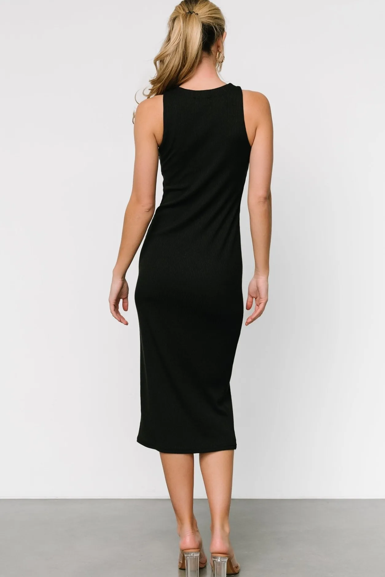 Clearance Baltic Born Ashley Ribbed Tank Dress | Black