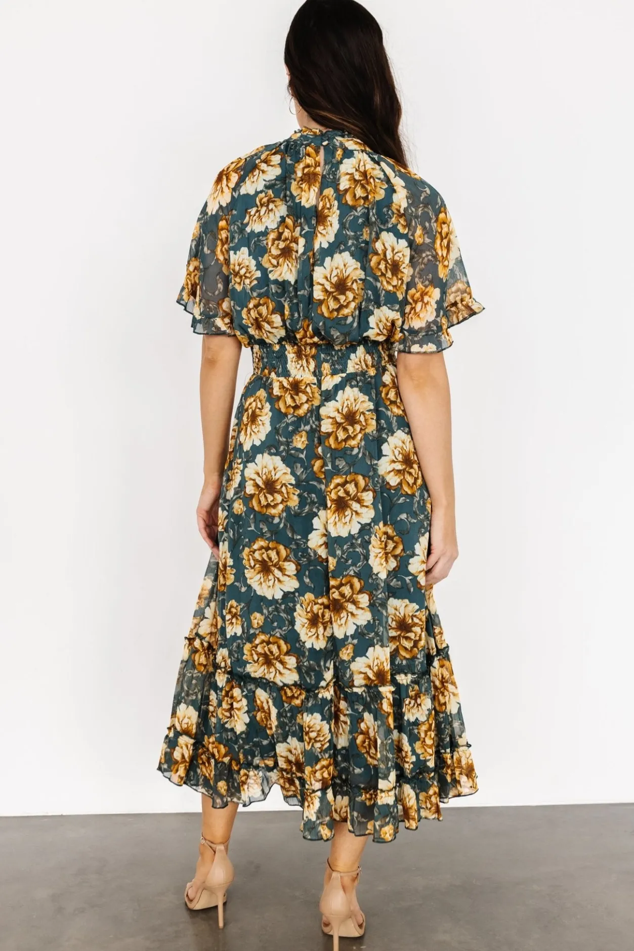 New Baltic Born Ashton Maxi Dress | Topaz + Gold Floral Topaz+GoldFloral