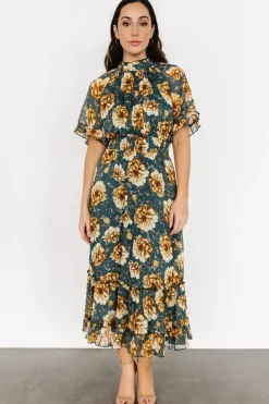 New Baltic Born Ashton Maxi Dress | Topaz + Gold Floral Topaz+GoldFloral